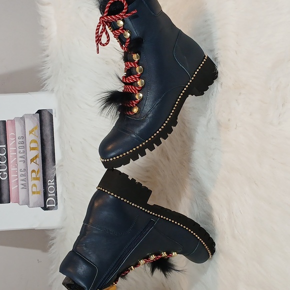 Cecelia New York Trekker Navy Boots Sz 7 - Picture 7 of 15